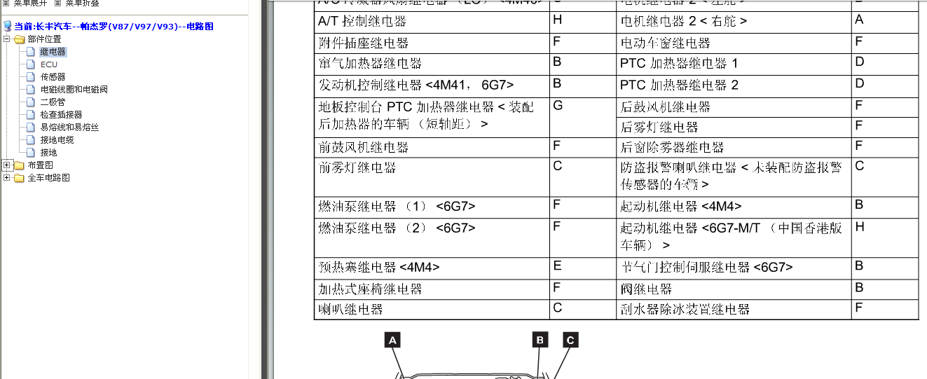 2010年帕杰罗继电器位置图
