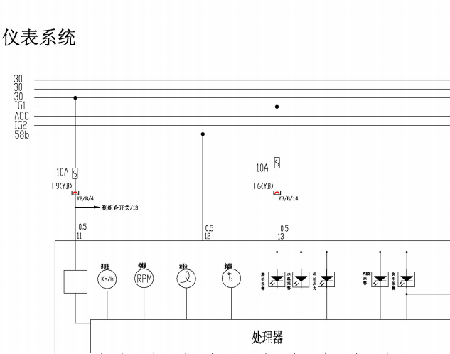 奇瑞瑞虎仪表电路