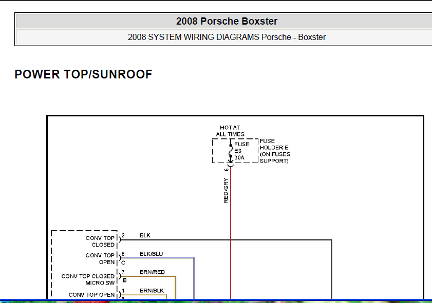 08年博克斯特顶蓬电路图