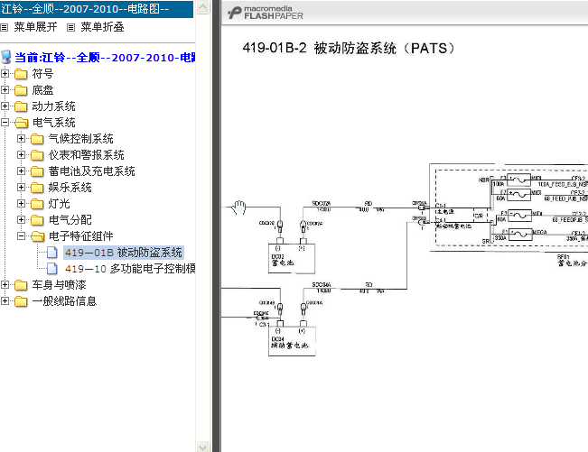 10年江铃全顺 被动防盗系统电路