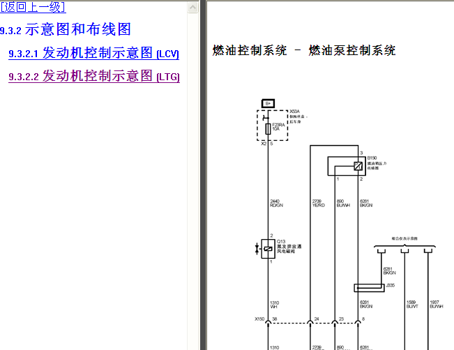 14年凯迪拉克ATS LTG发动机燃油泵电路