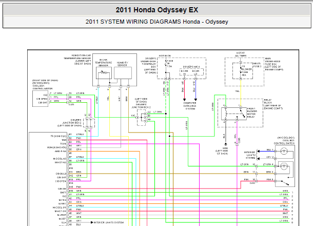 2011年奥德赛全车电路图