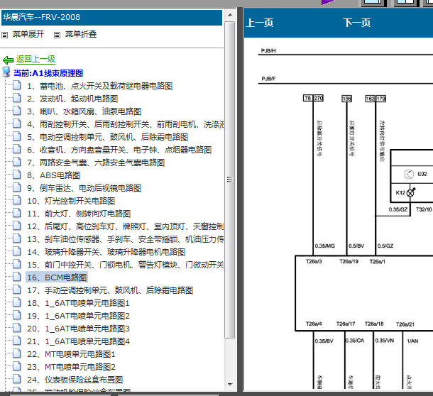 08年中华骏捷车身电路图