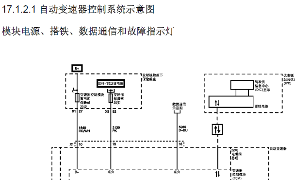 10年凯迪拉克SRX变速箱电路图