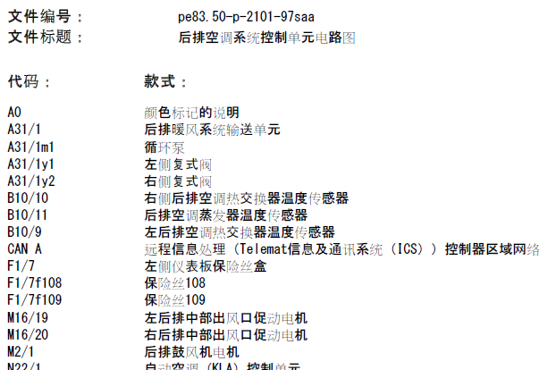 06年奔驰S350后空调出风口转换马达电路图