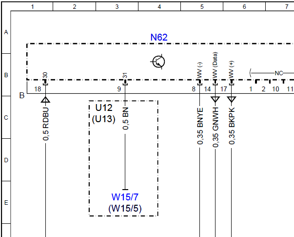 GLK260倒车雷达线路图及保险丝位置