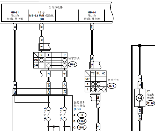 07年斯巴鲁驰鹏灯光电路图
