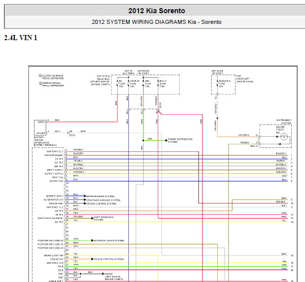 12年起亚索兰托发动机电路图