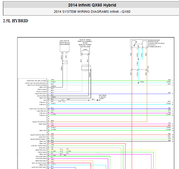 14年英菲尼迪QX60混合动力电路图