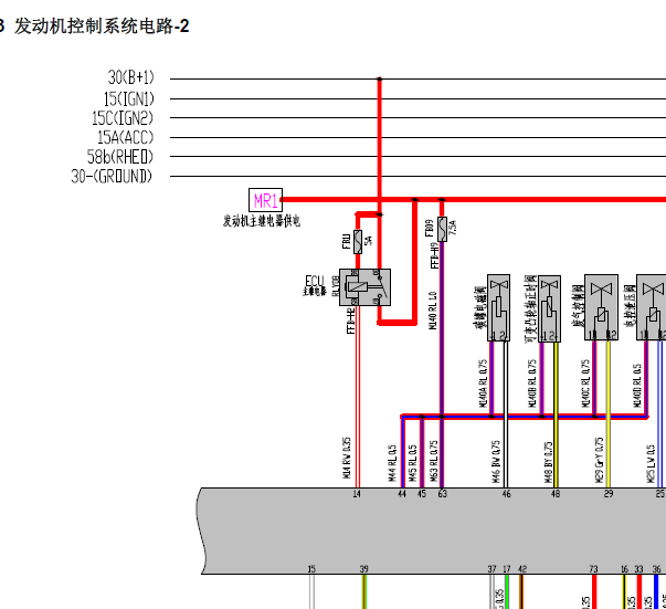 2015年众泰大迈X5发动机电路图