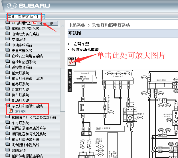 12年斯巴鲁森林人小灯电路图