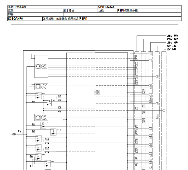 雪铁龙世嘉发动机舱保险盒图