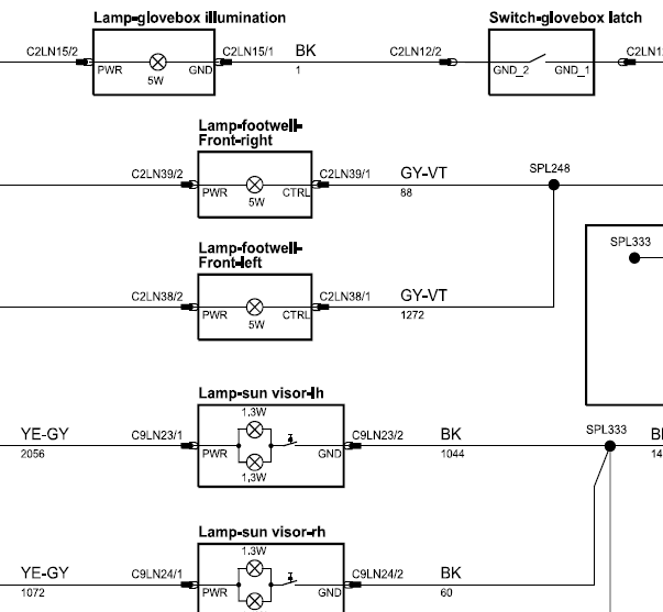 15年捷豹XF室内灯电路图