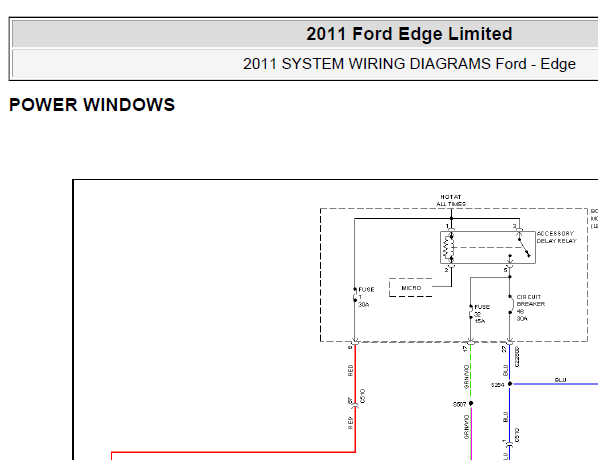 11年福特锐界玻璃升降电路图
