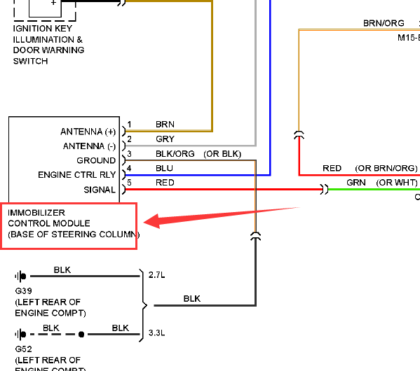 07年现代圣达菲防盗电路图