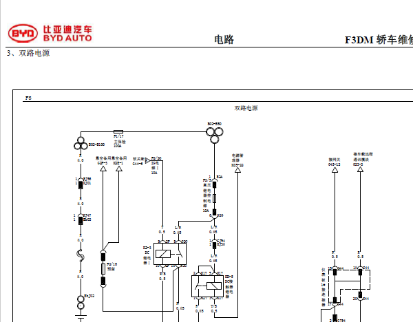 09年比亚迪F3混合动力版电路图