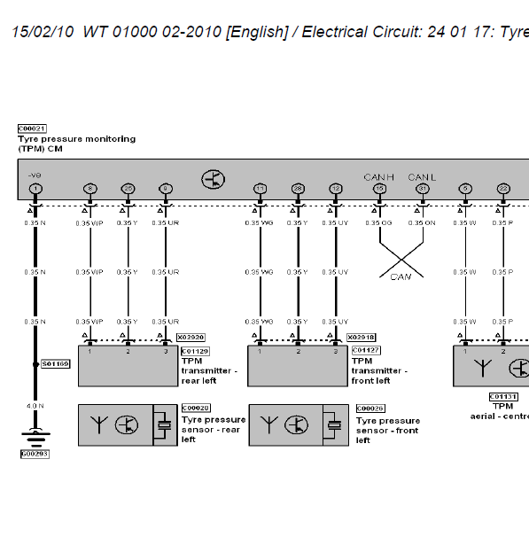 10年宾利飞驰胎压线路图