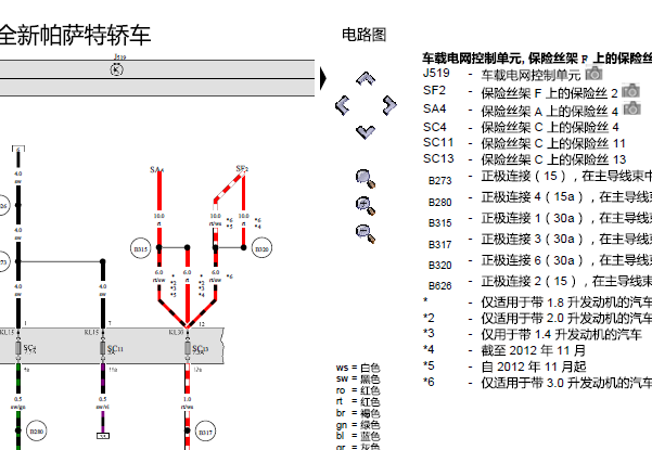 2013年大众帕萨特J519电路图