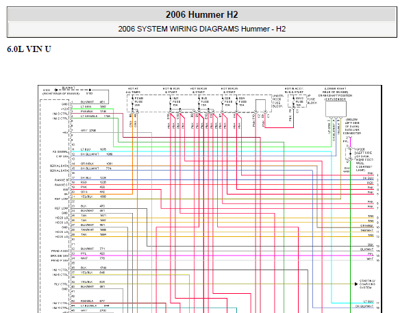 2006年悍马H2发动机电路图