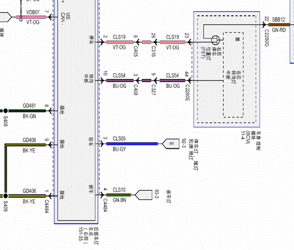 16年猛禽F-150灯光电路图