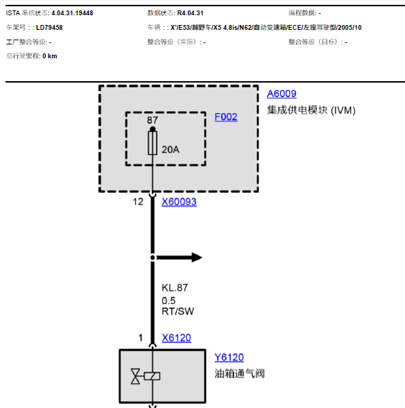 06年宝马X5油箱通气阀线路图