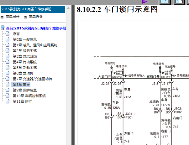 15年别克GL8门锁电路图