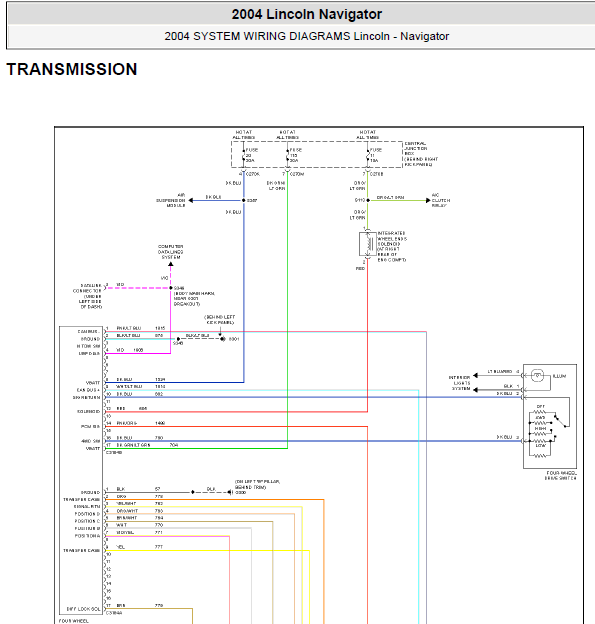04年林肯领航员变速箱线路图