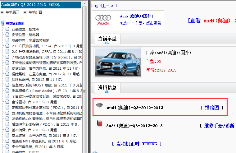 2012-2013年奥迪Q3电路图