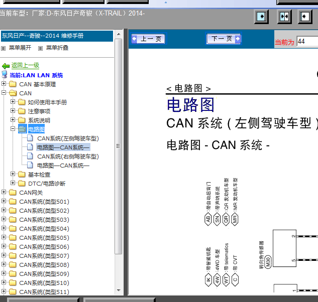 14年日产奇骏CAN通讯图