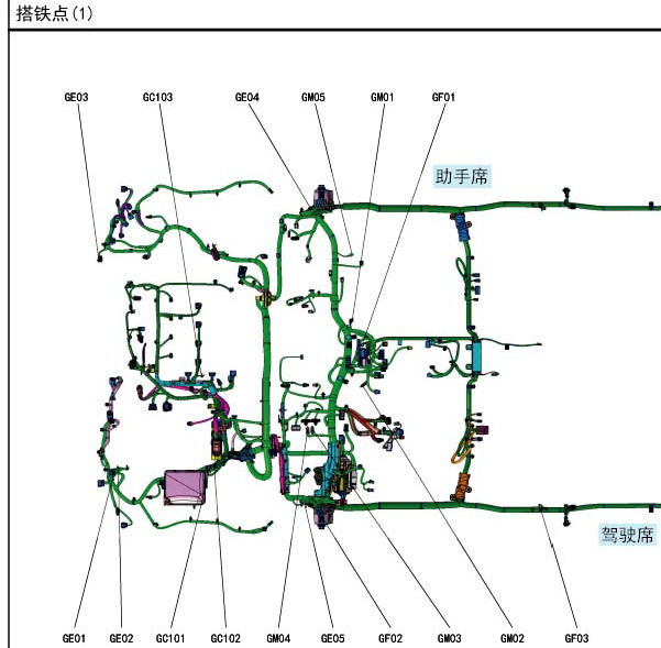 16年现代名图搭铁点位置