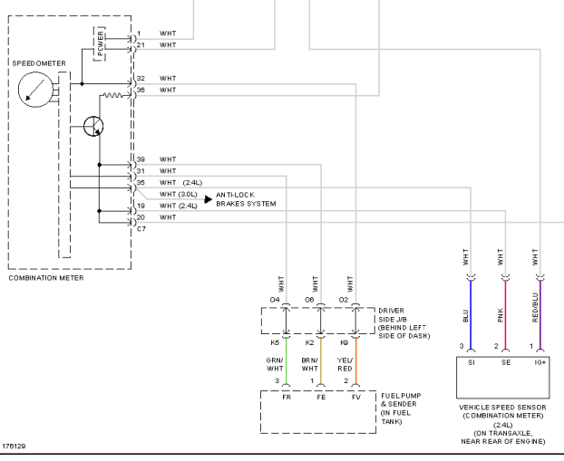 2003丰田凯美瑞里程表传感器电路图