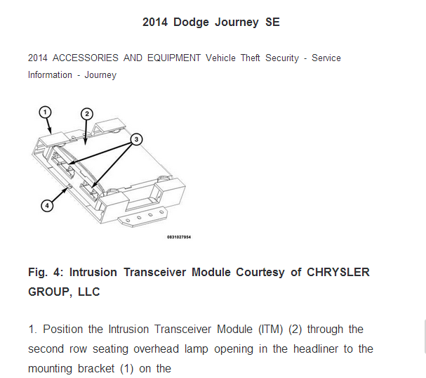 2014年道奇酷威智能钥匙模块资料
