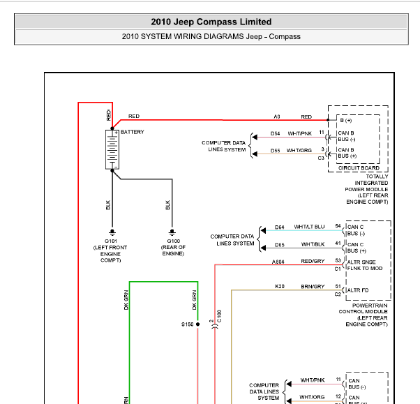 10年吉普指南者发电机电路图