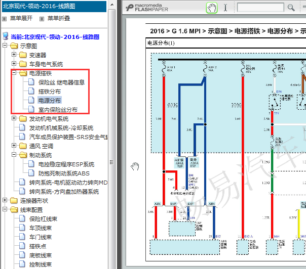 2016年现代领动保险丝电路图