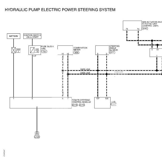 15年英菲尼迪Q50L转向系统线路图