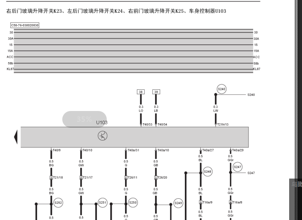 2015年绅宝D50车身相关电路图