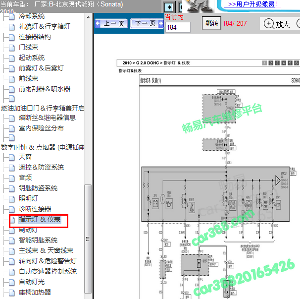 2010年现代领翔仪表电路图