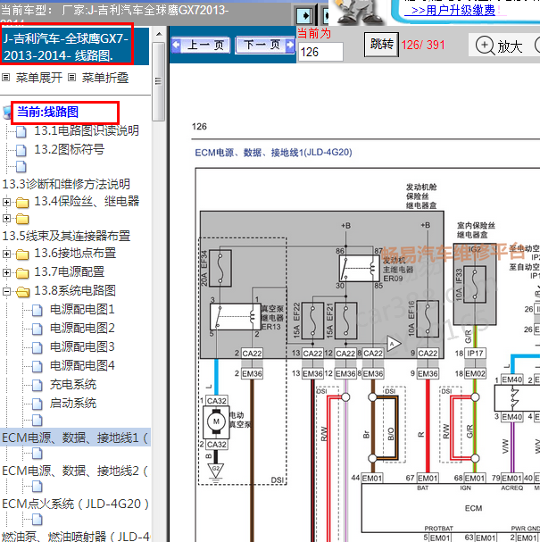 2014年吉利GX7电路图