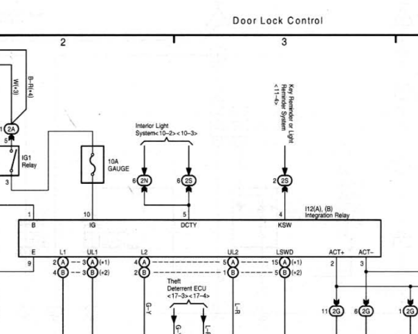 2007年年丰田花冠中控电路图和防盗电路图控制盒