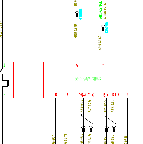 2013年长安CX20气囊电路图