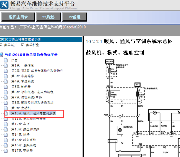 2010年雪佛兰科帕奇空调资料