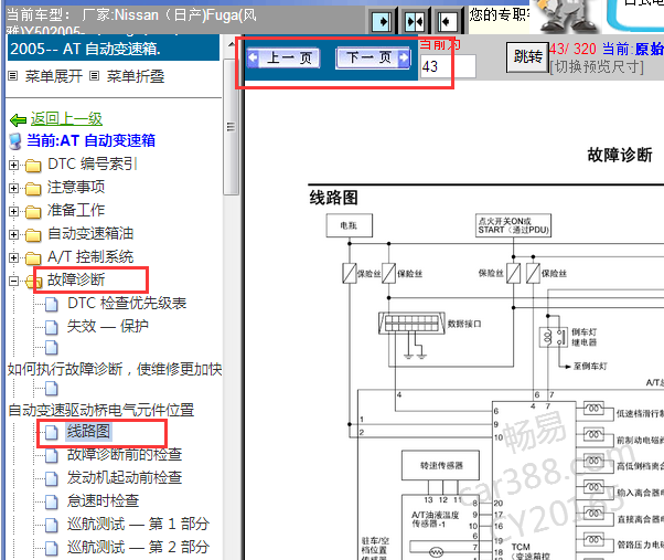2005年日产风雅变速箱电路图