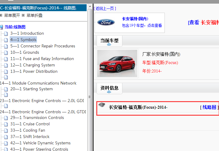 2014年长安福特福克斯电路图