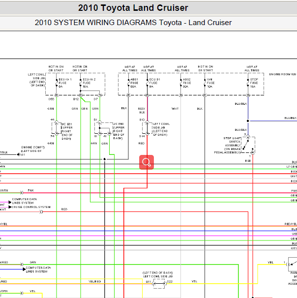 2010年 丰田酷路泽ABS电路图