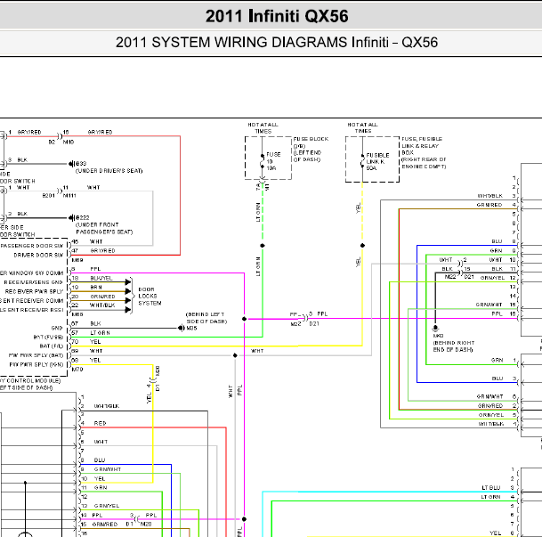 2011年英菲尼迪QX56车窗电路图