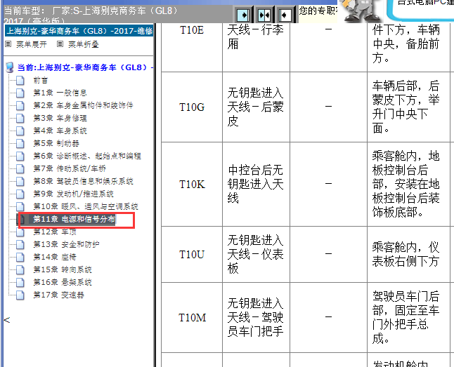 2017年别克GL8无钥匙天线位置