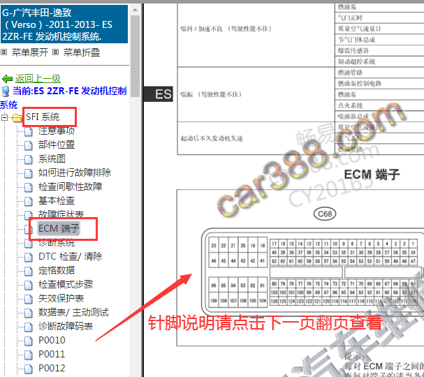 2011-2013年丰田逸致2ZR发动机针脚