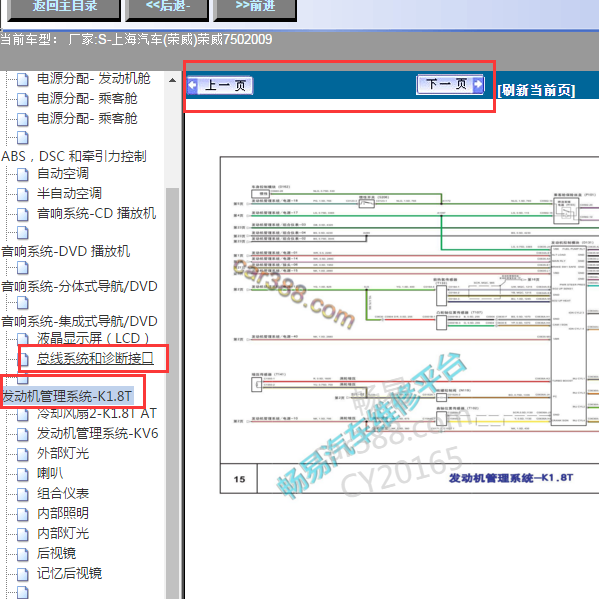 2009年荣威750发动机及通讯电路图