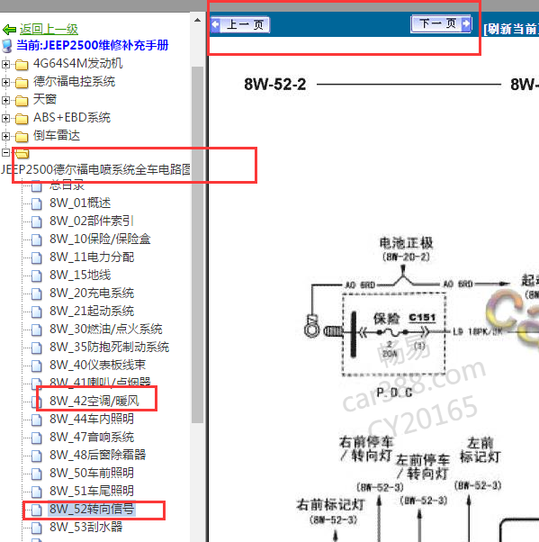 2005年切诺基空调电路图