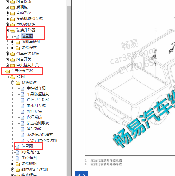 2012年长城风骏5车窗升降器位置